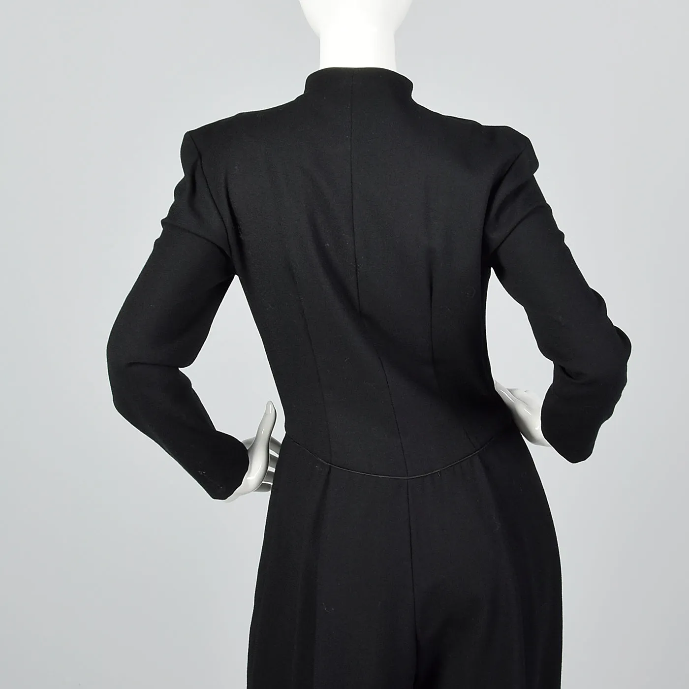 1980s Black Wide Leg Jumpsuit