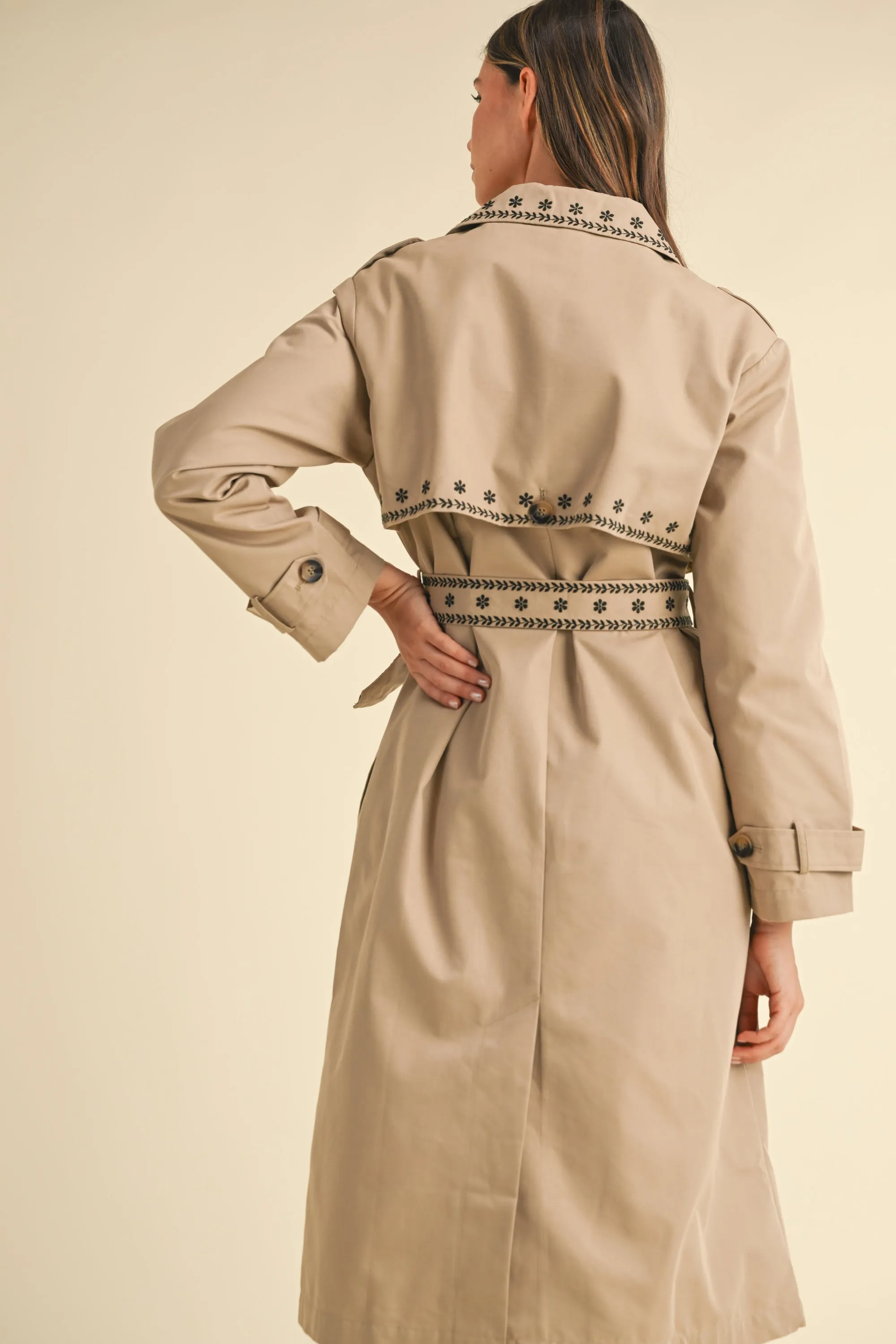ANIKA EMBROIDERED TRENCH COAT