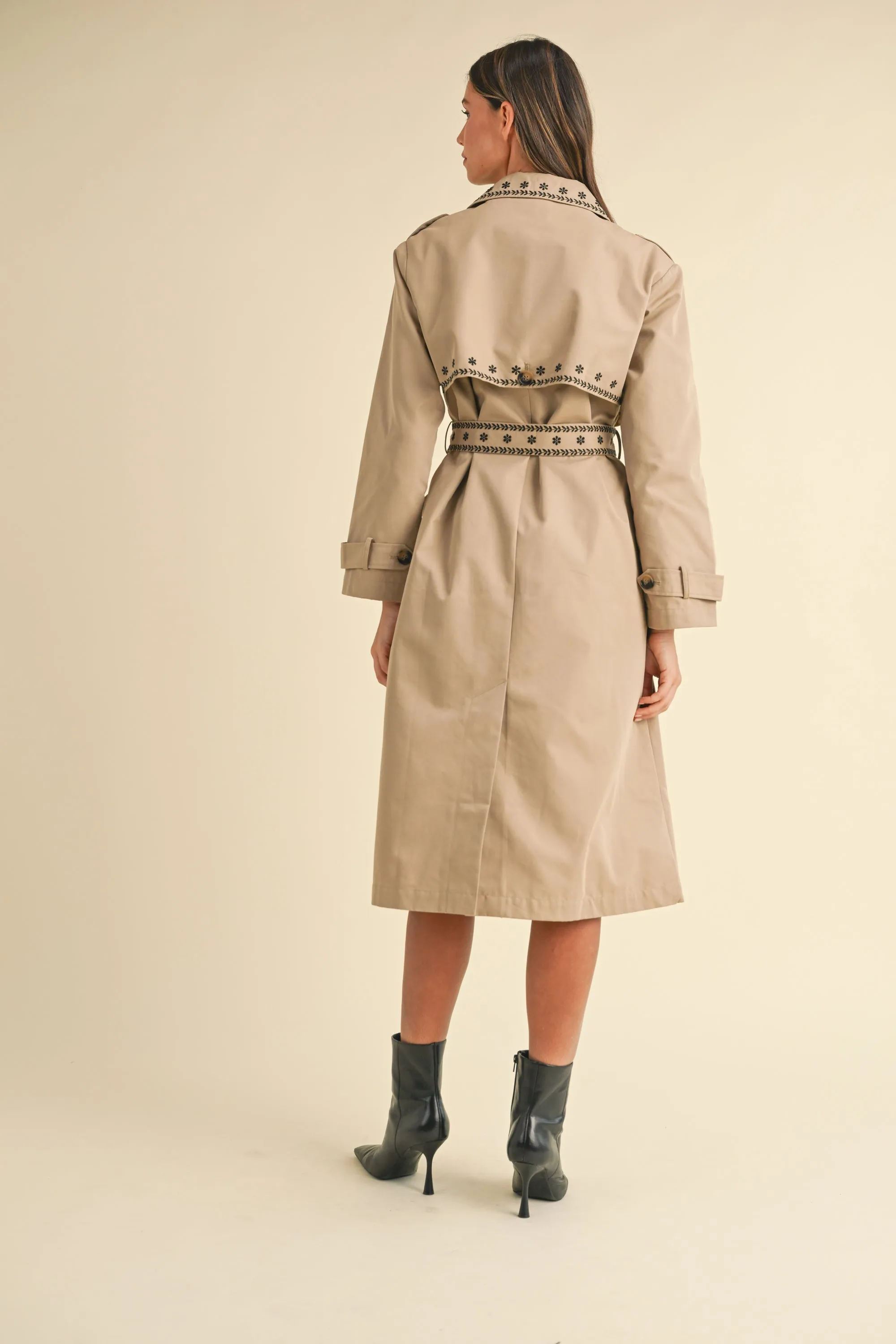 ANIKA EMBROIDERED TRENCH COAT