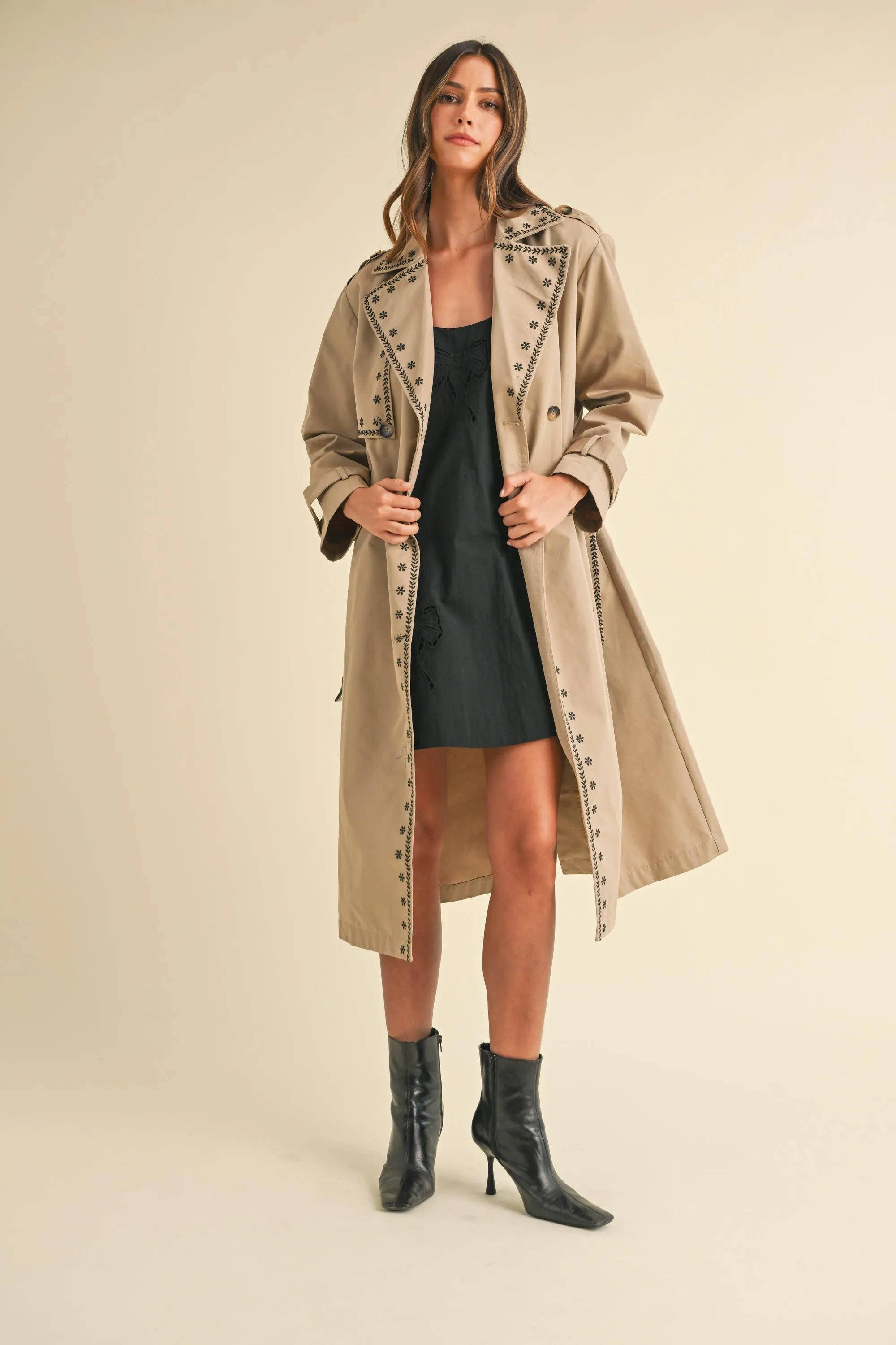 ANIKA EMBROIDERED TRENCH COAT