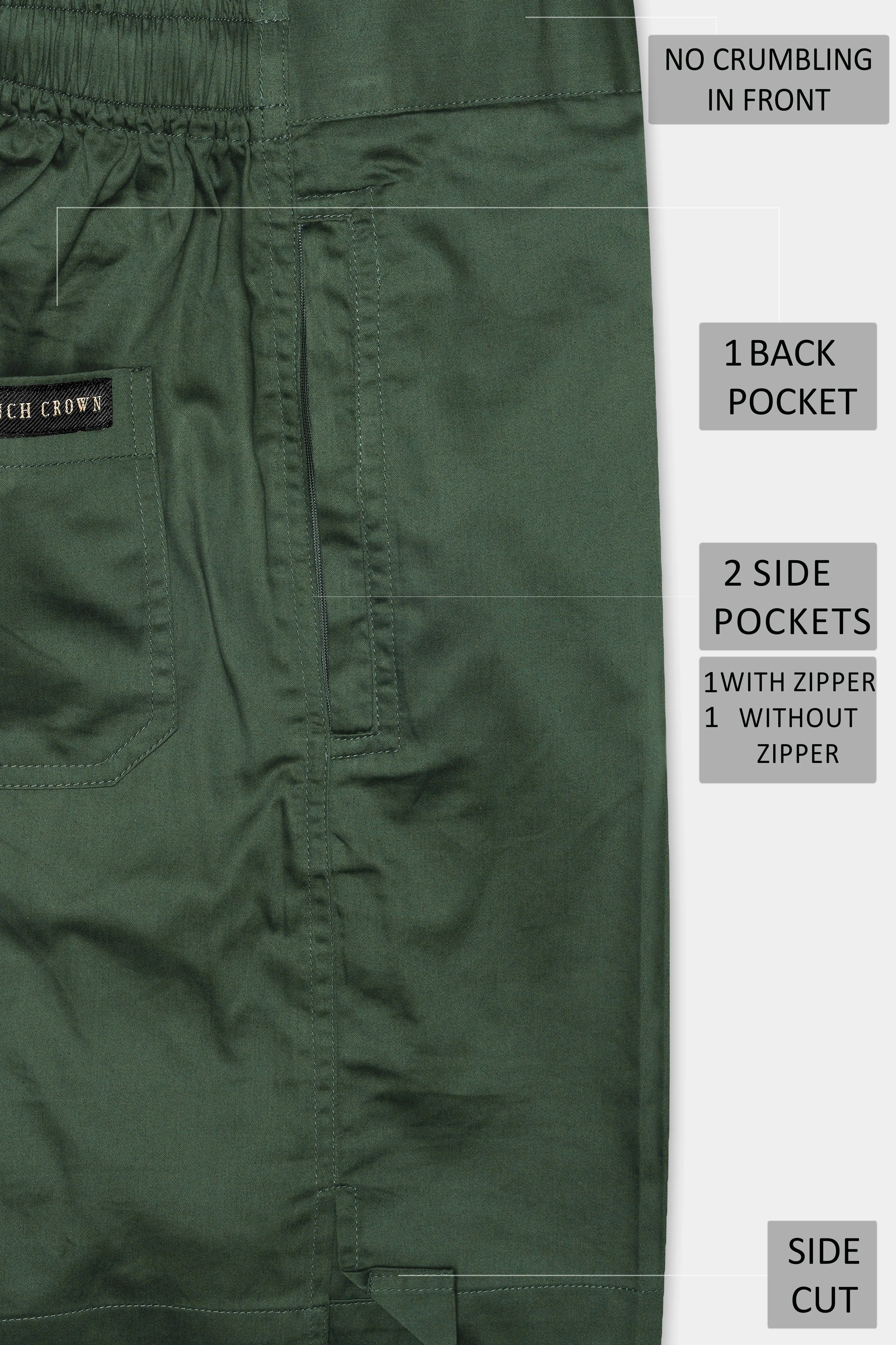 Asparagus Green Subtle Sheen Super Soft Premium Cotton Shorts