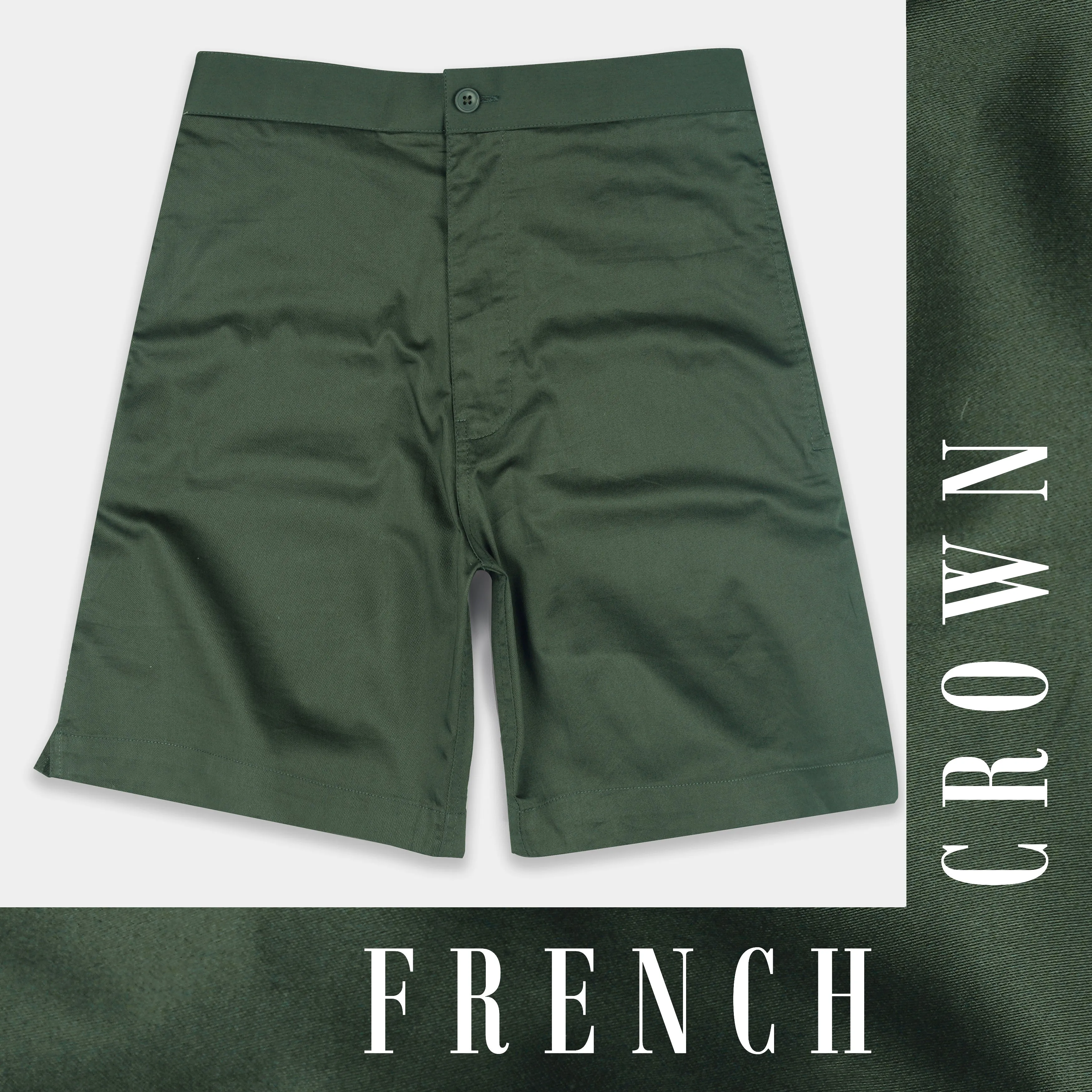 Asparagus Green Subtle Sheen Super Soft Premium Cotton Shorts