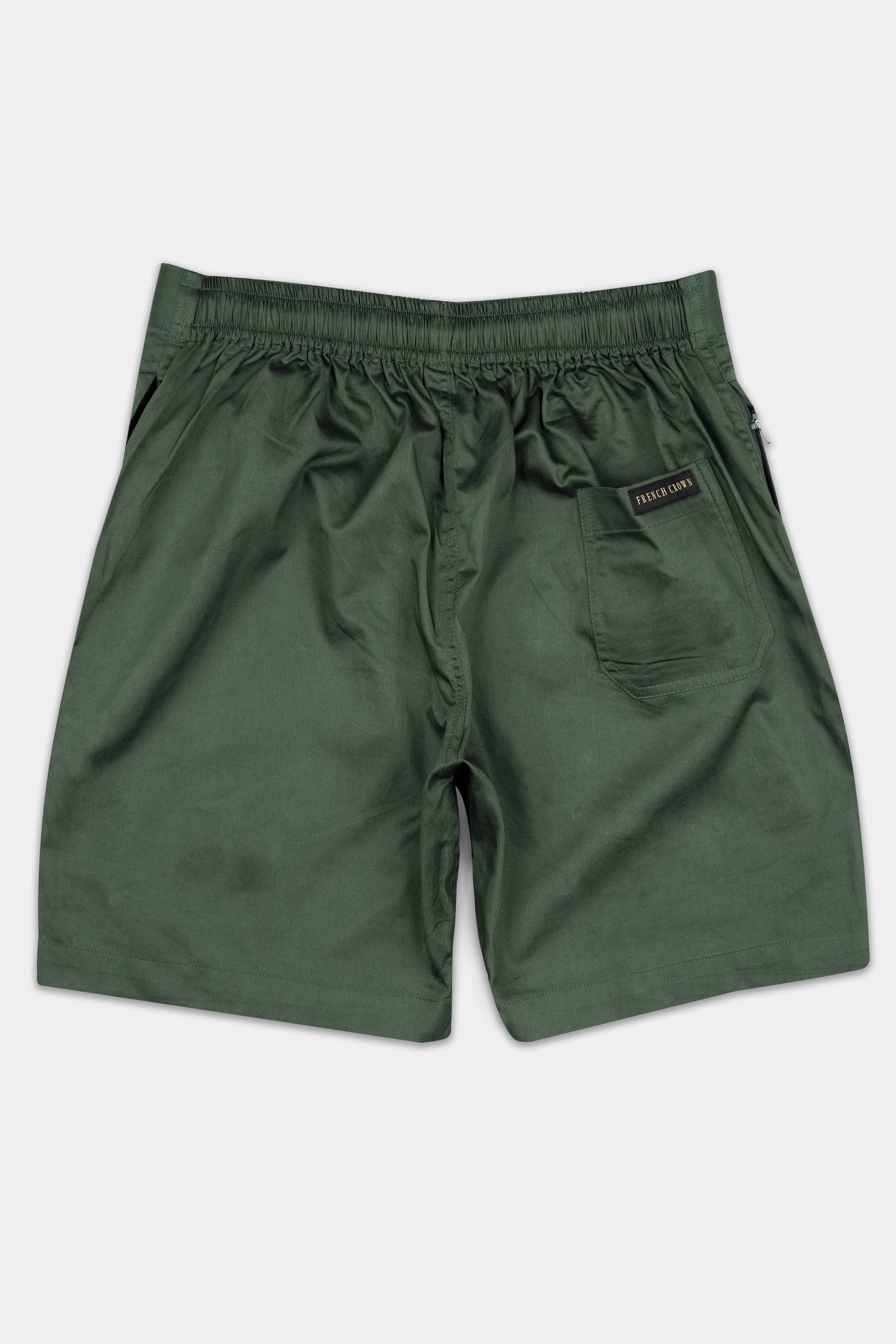 Asparagus Green Subtle Sheen Super Soft Premium Cotton Shorts