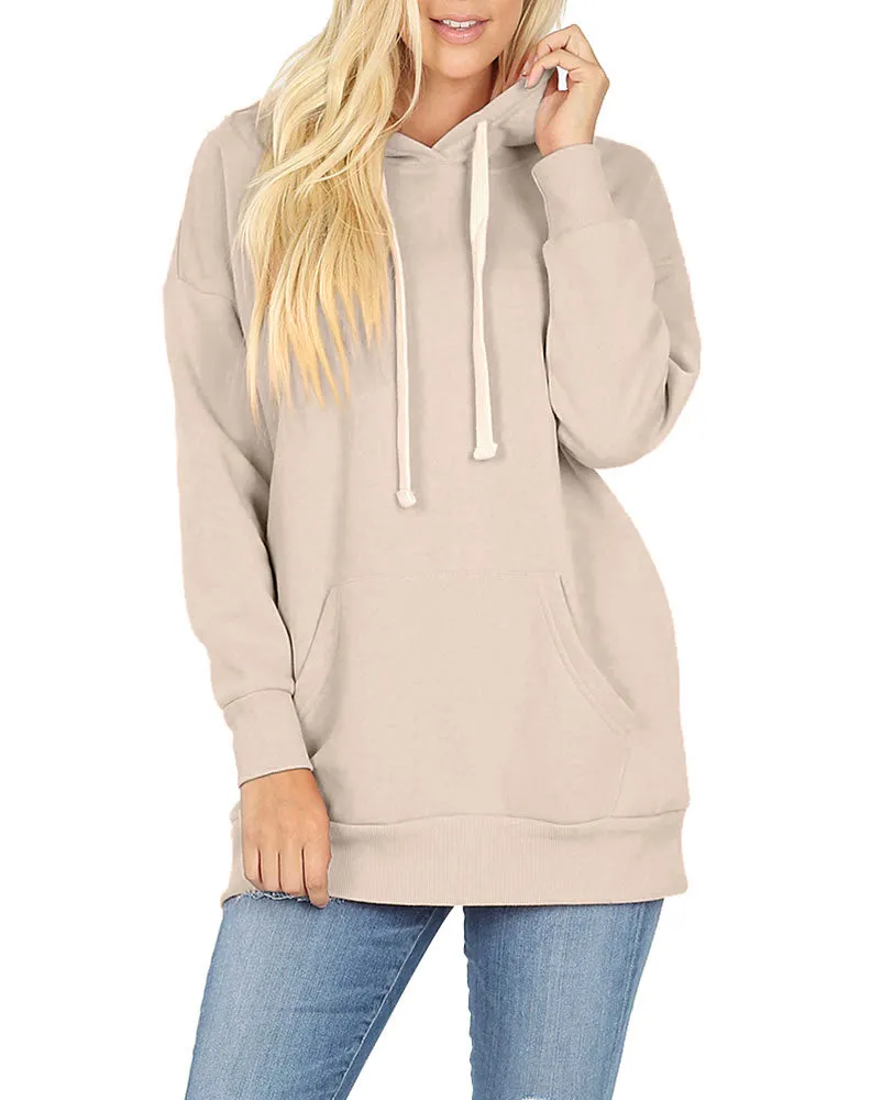 Basic Oversized Hooded Pullover Sweater