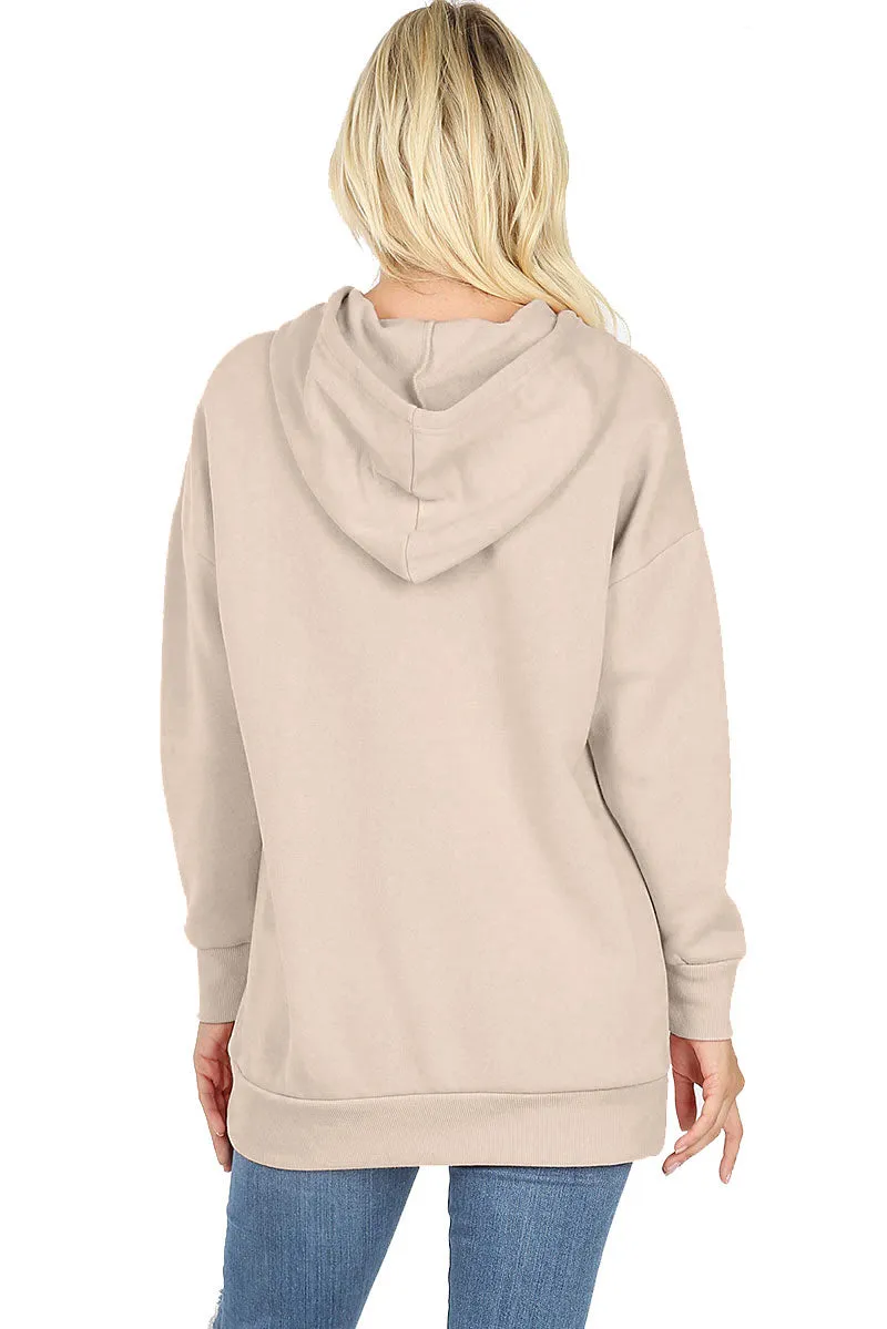 Basic Oversized Hooded Pullover Sweater