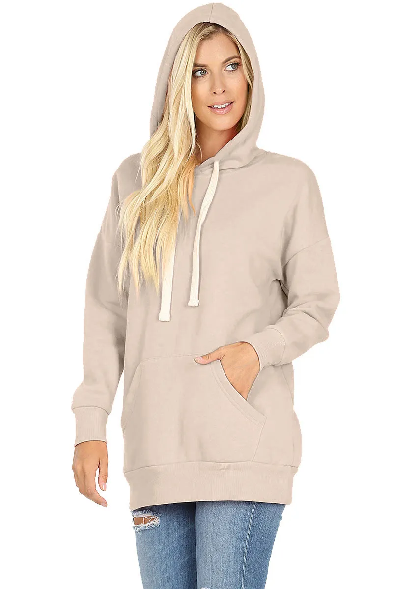 Basic Oversized Hooded Pullover Sweater