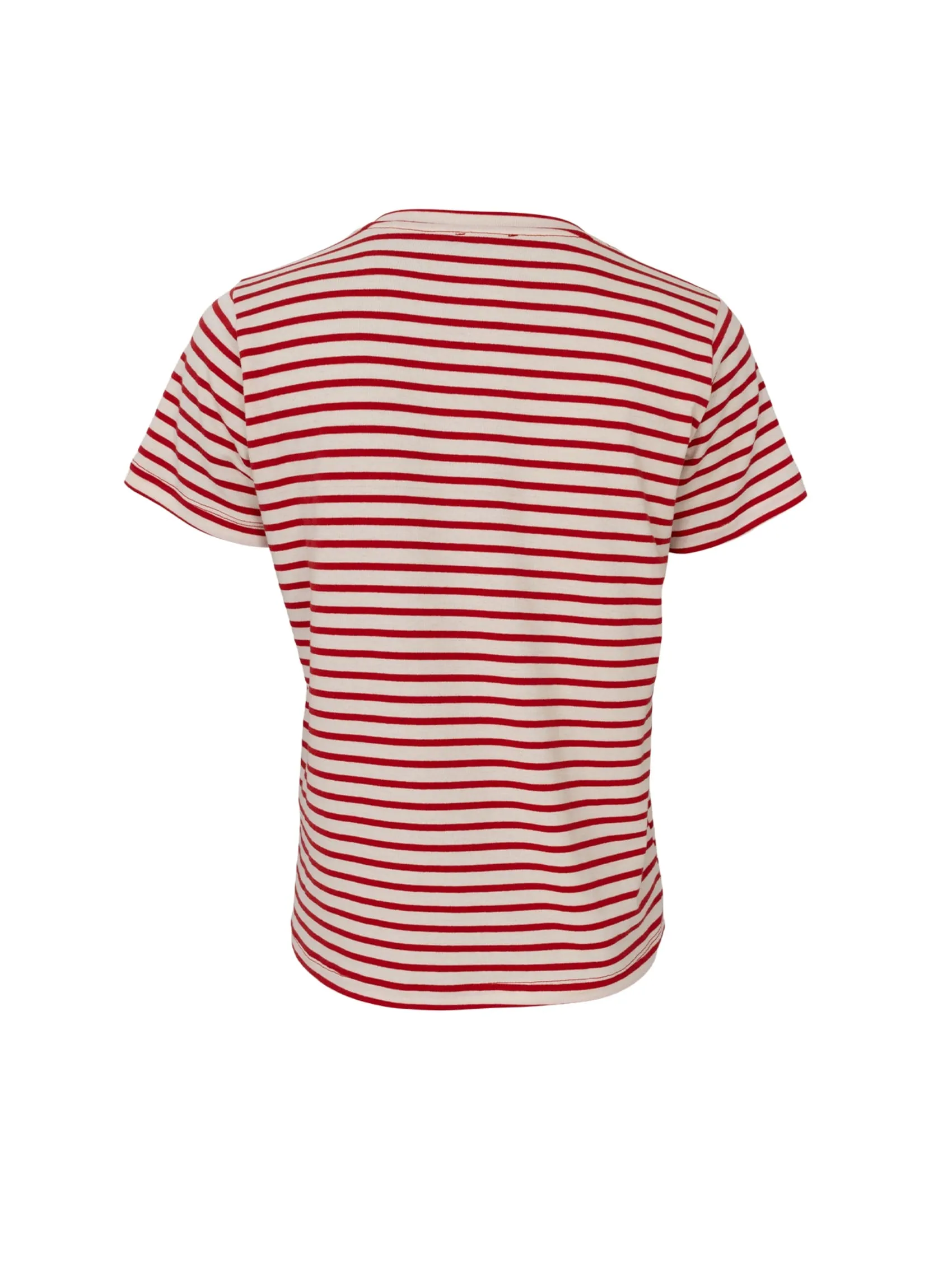 BCKASSI v-neck SS tee - Red/ Creme