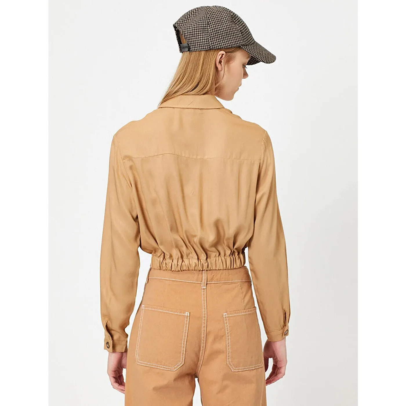 Beige Button Detailed Blouse