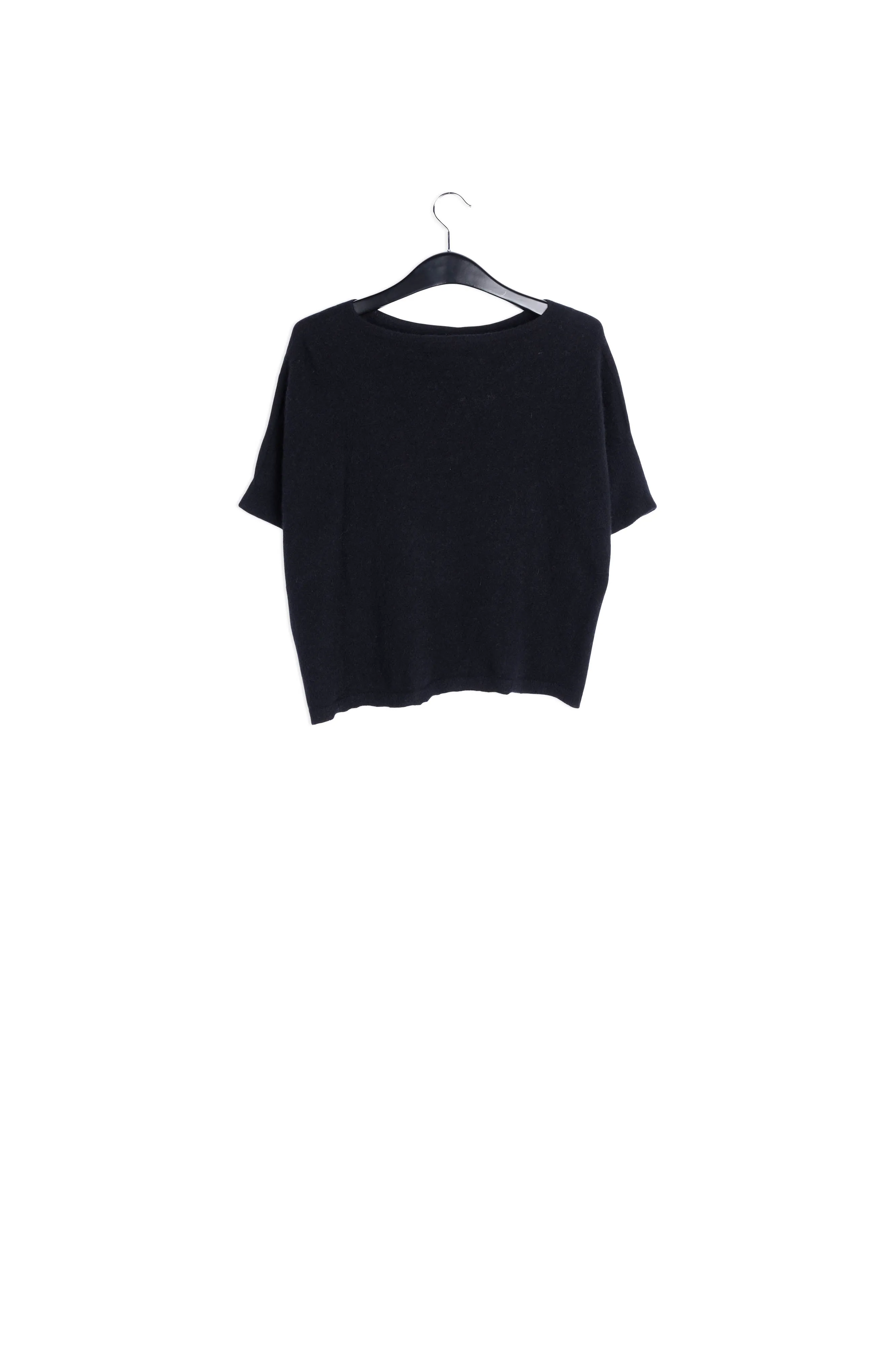 Black oversized cashmere blend knitted top
