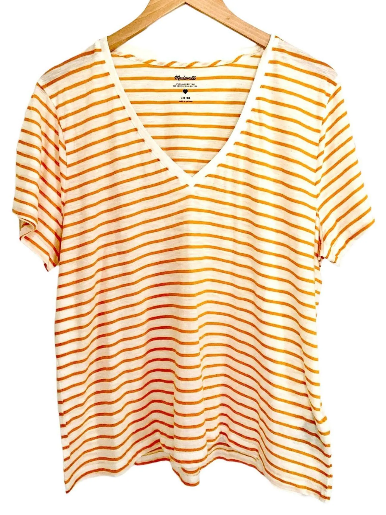 Bright Spring Striped V-neck Tee