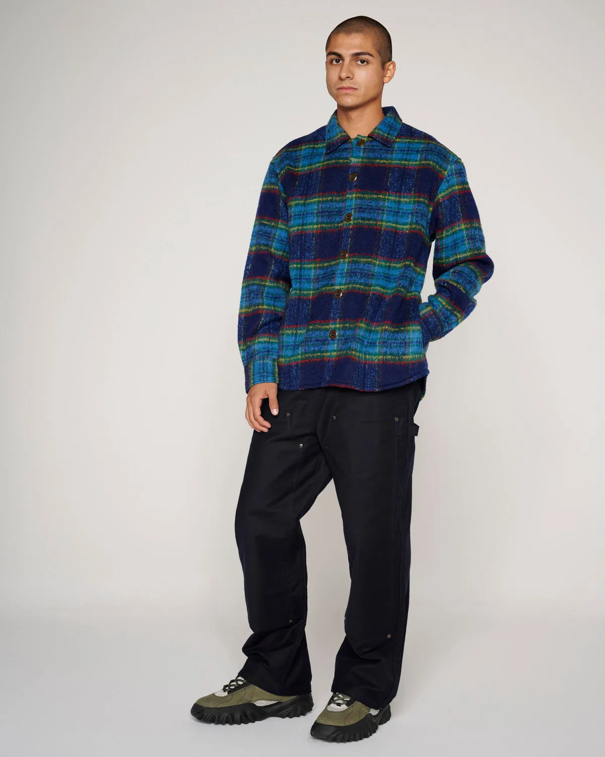 Brushed Rancher Flannel Shirt Jacket - Navy