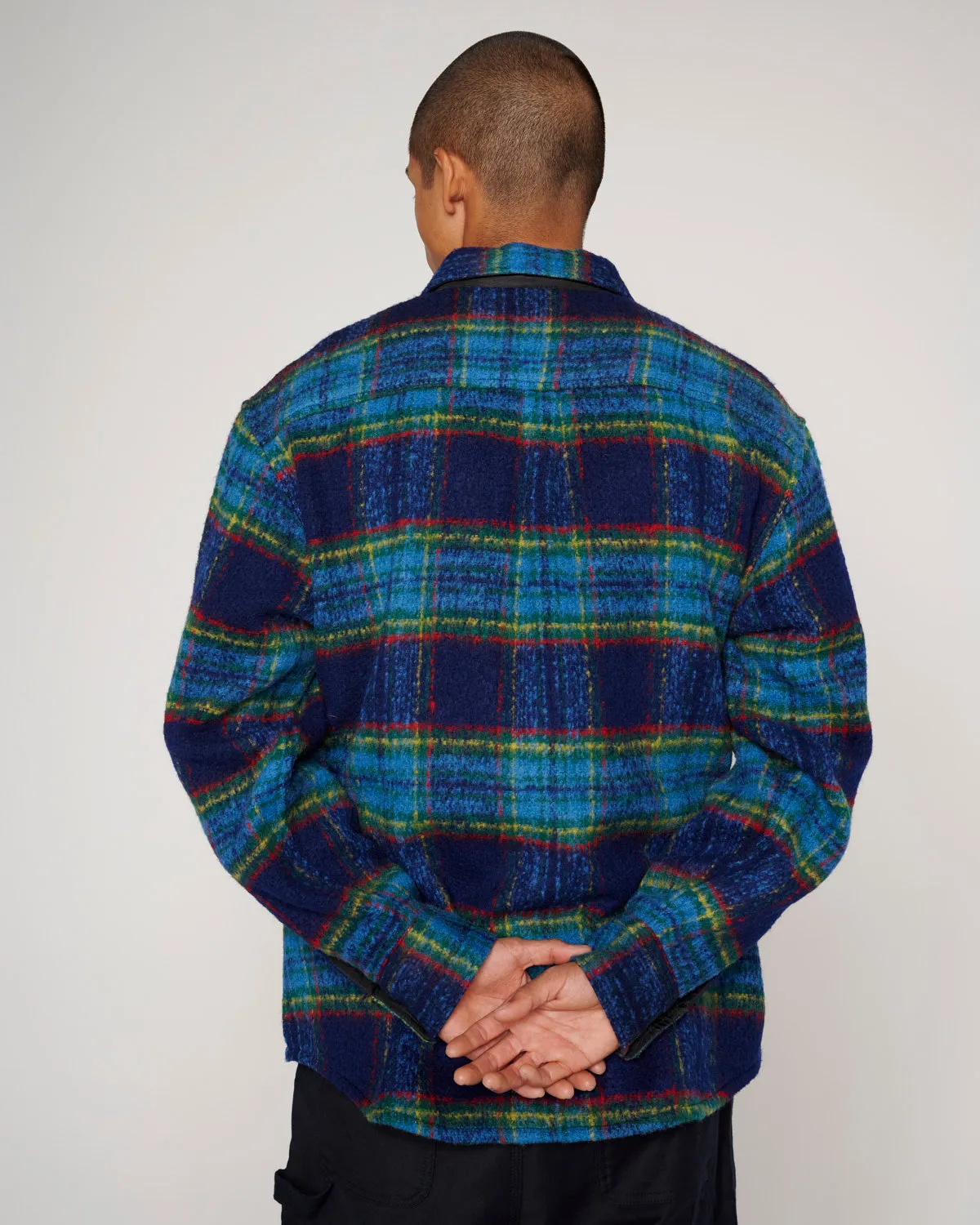 Brushed Rancher Flannel Shirt Jacket - Navy