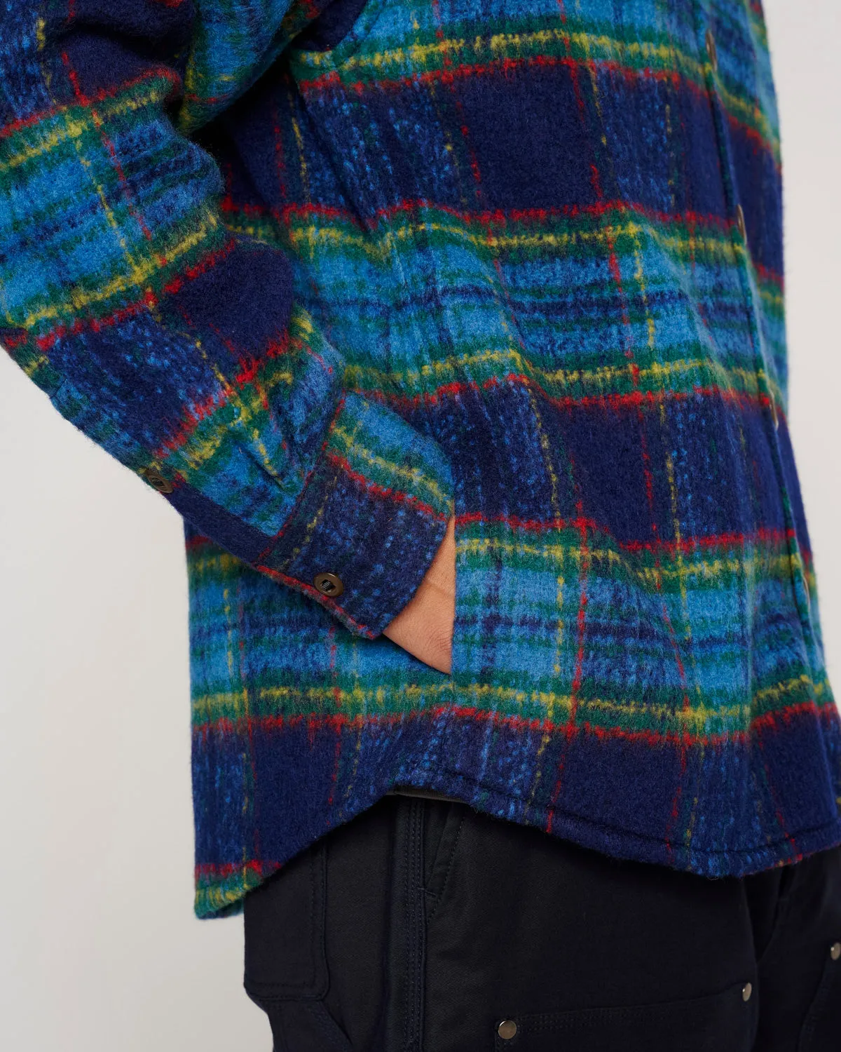 Brushed Rancher Flannel Shirt Jacket - Navy