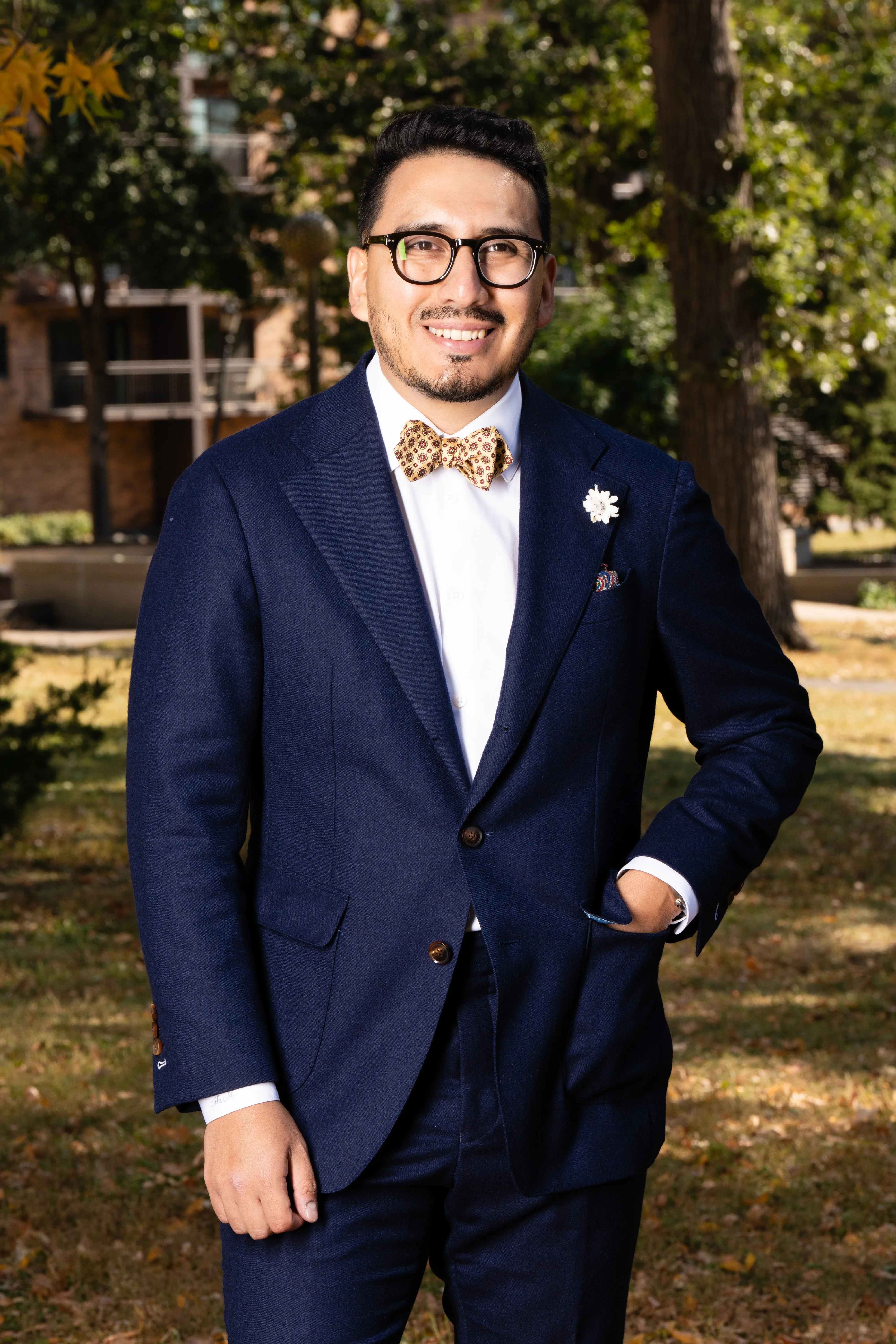 Buff & Red Micropattern Madder Silk Bow Tie