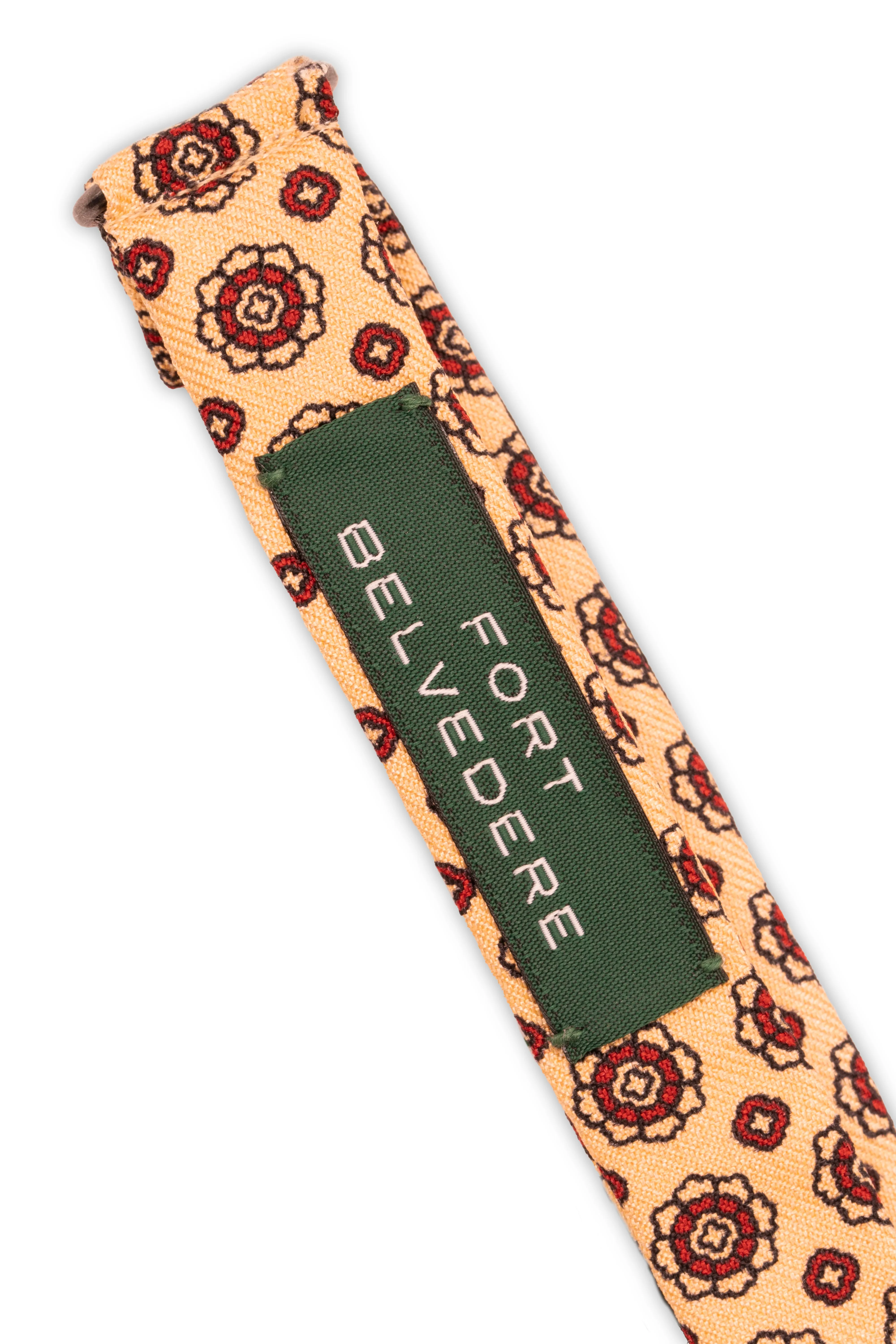 Buff & Red Micropattern Madder Silk Bow Tie