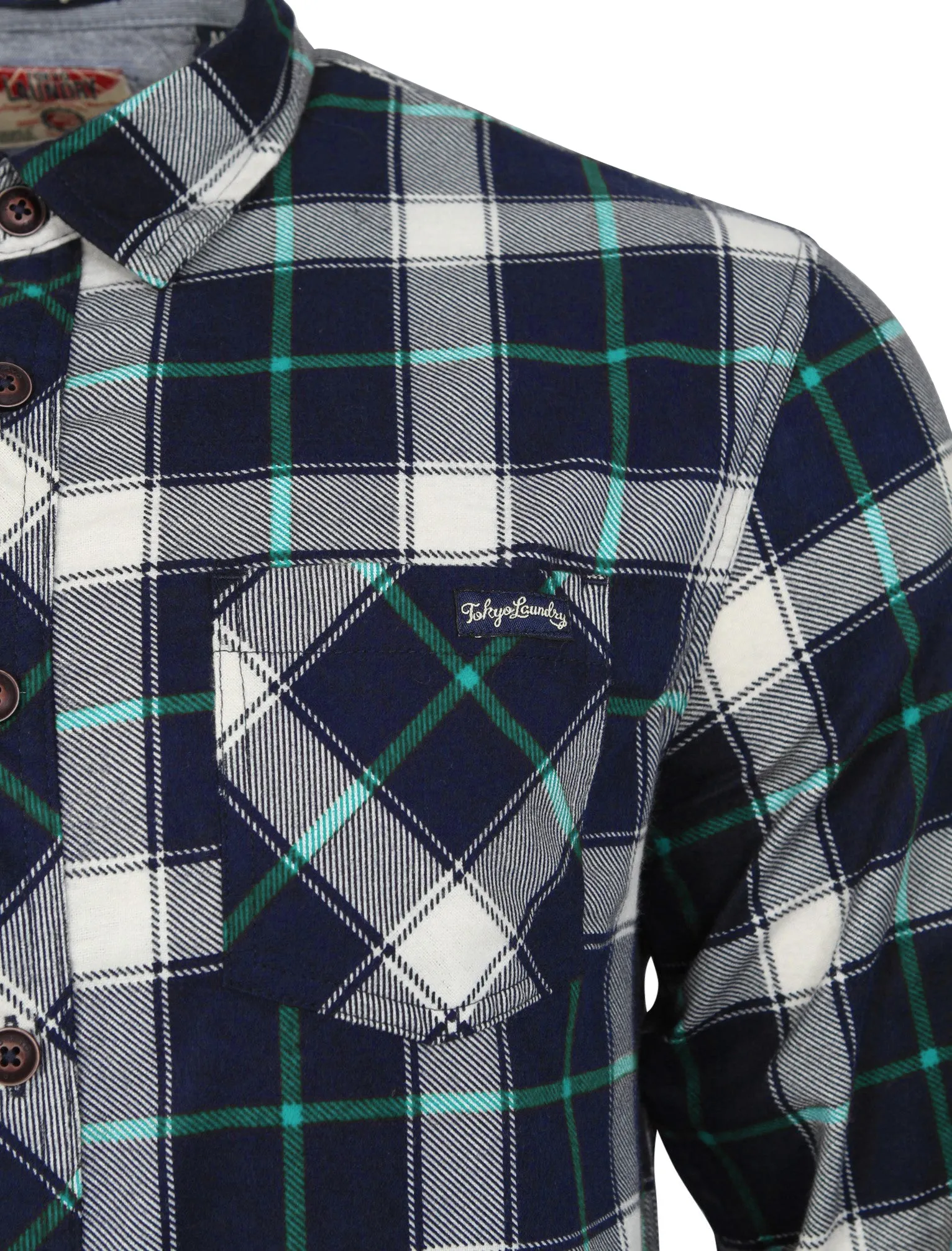 Callaghan Checked Shirt in Porcelain Green - Tokyo Laundry