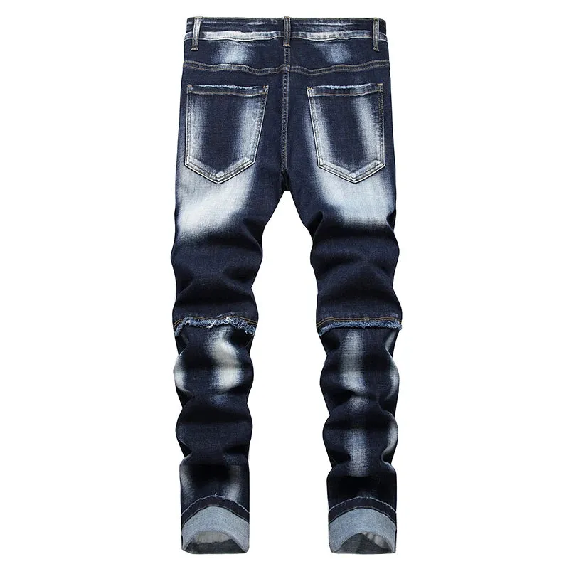 Cuffed Slim Skinny Ripped Denim