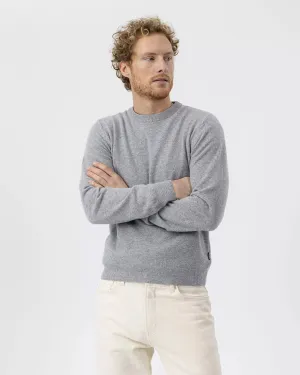 Dennis Knitted Crew Neck Sweater - Grey Melange