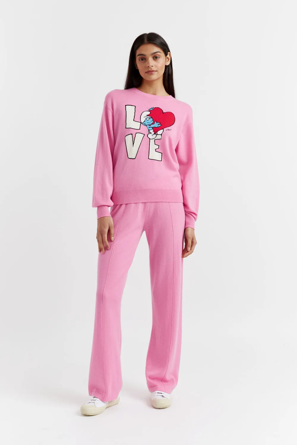 Flamingo-Pink Wool-Cashmere Smurf Love Sweater