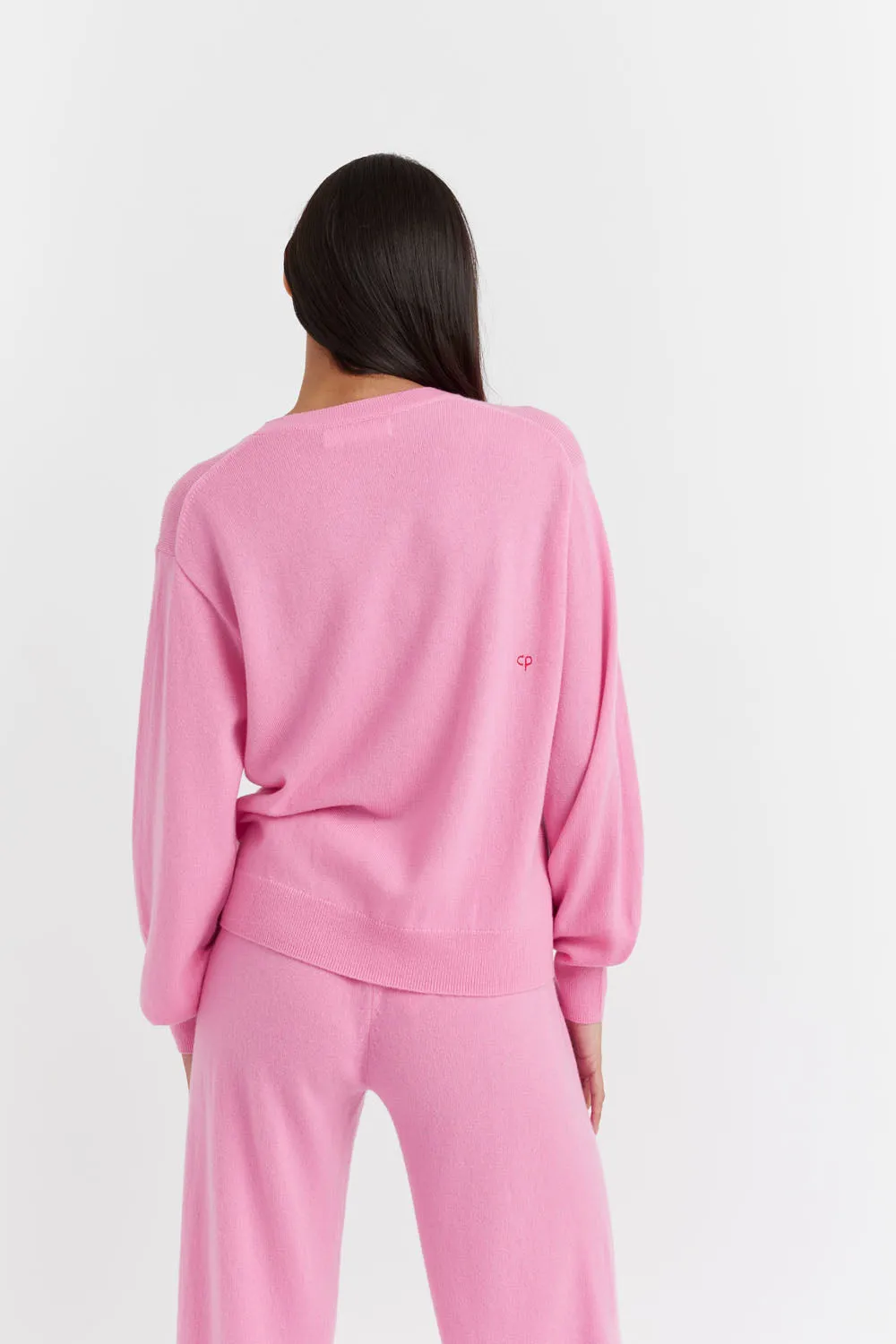 Flamingo-Pink Wool-Cashmere Smurf Love Sweater