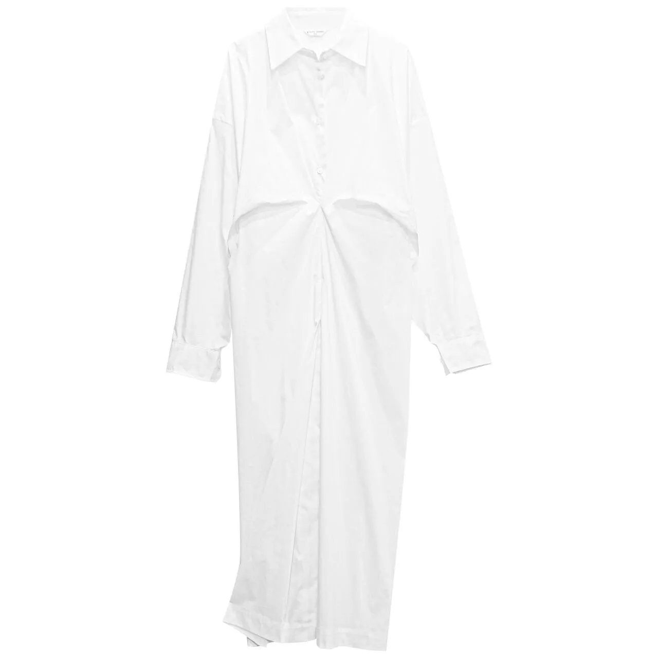 FRONT GATHERED OVERSIZED DRESS SHIRT