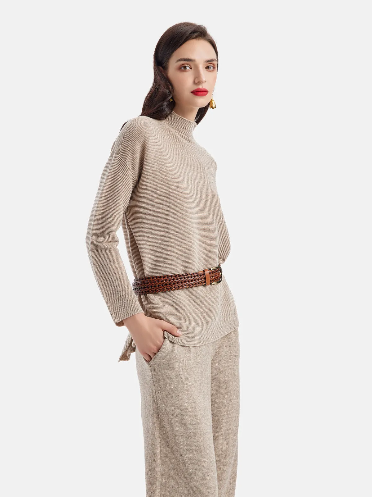 Irregular Oversized High-Neck Sweater