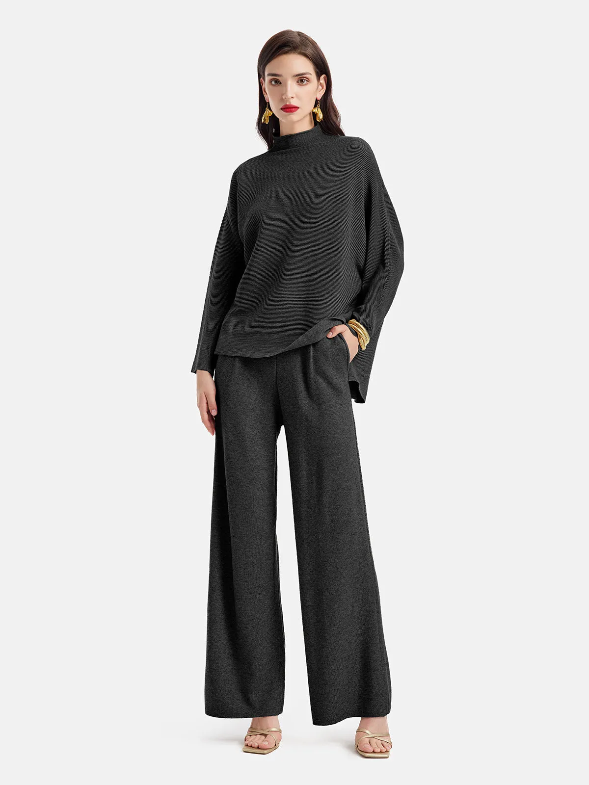 Irregular Oversized High-Neck Sweater