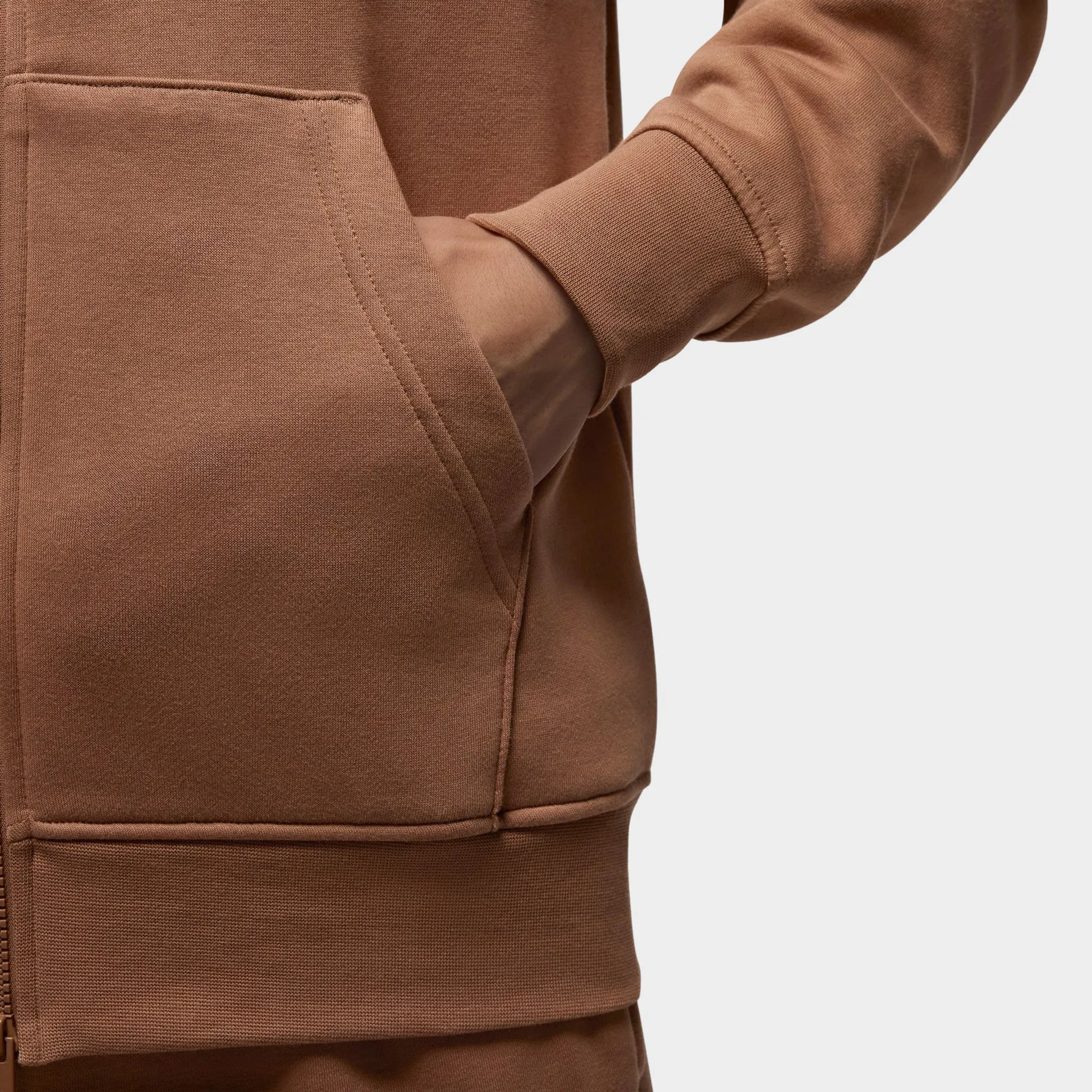 Jordan Brooklyn Fleece Full Zip Hoodie Archaeo Brown / White