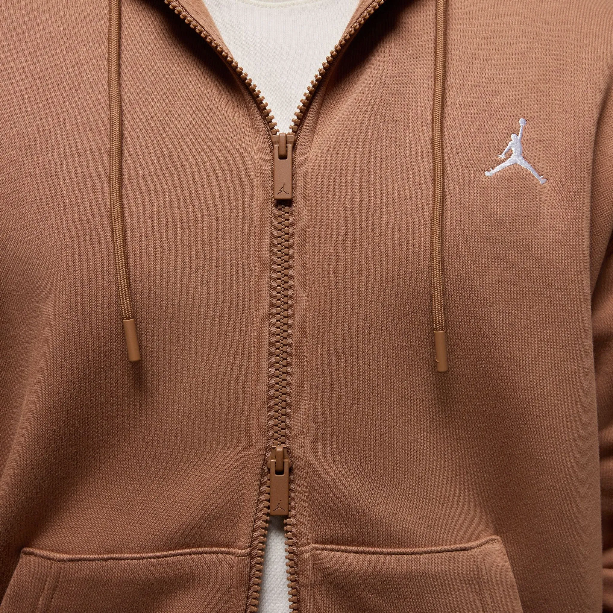 Jordan Brooklyn Fleece Full Zip Hoodie Archaeo Brown / White