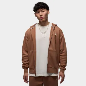 Jordan Brooklyn Fleece Full Zip Hoodie Archaeo Brown / White