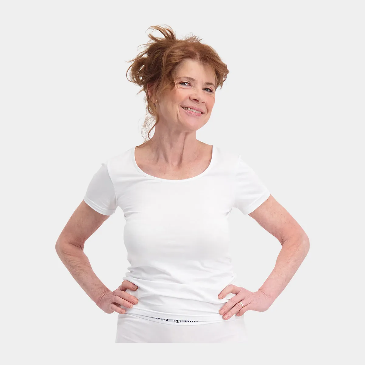 Kate bambus T-shirt rund hals - hvid 2 pak