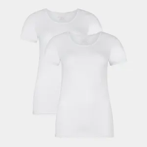 Kate bambus T-shirt rund hals - hvid 2 pak