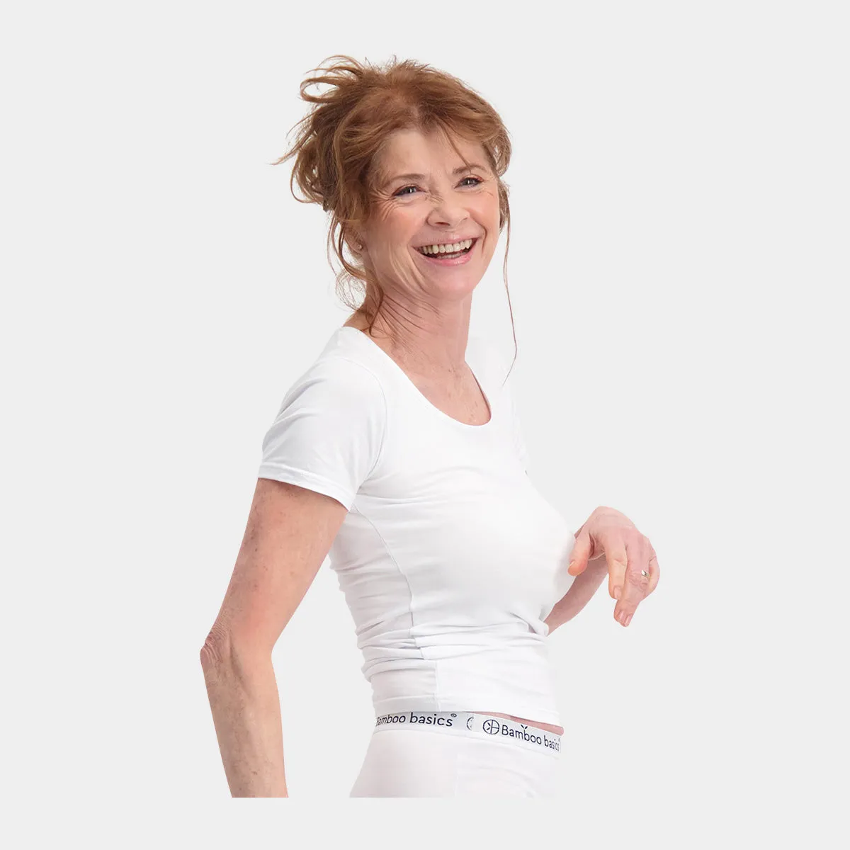 Kate bambus T-shirt rund hals - hvid 2 pak