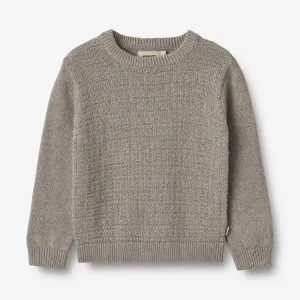 Knit Pullover Borris - warm grey melange
