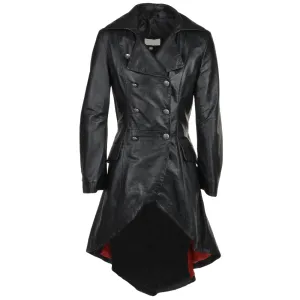 Leather long coat Women trench coat Black Gothic Style
