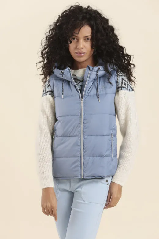 Mat de Misaine Sleeveless Jacket in Blue Denim