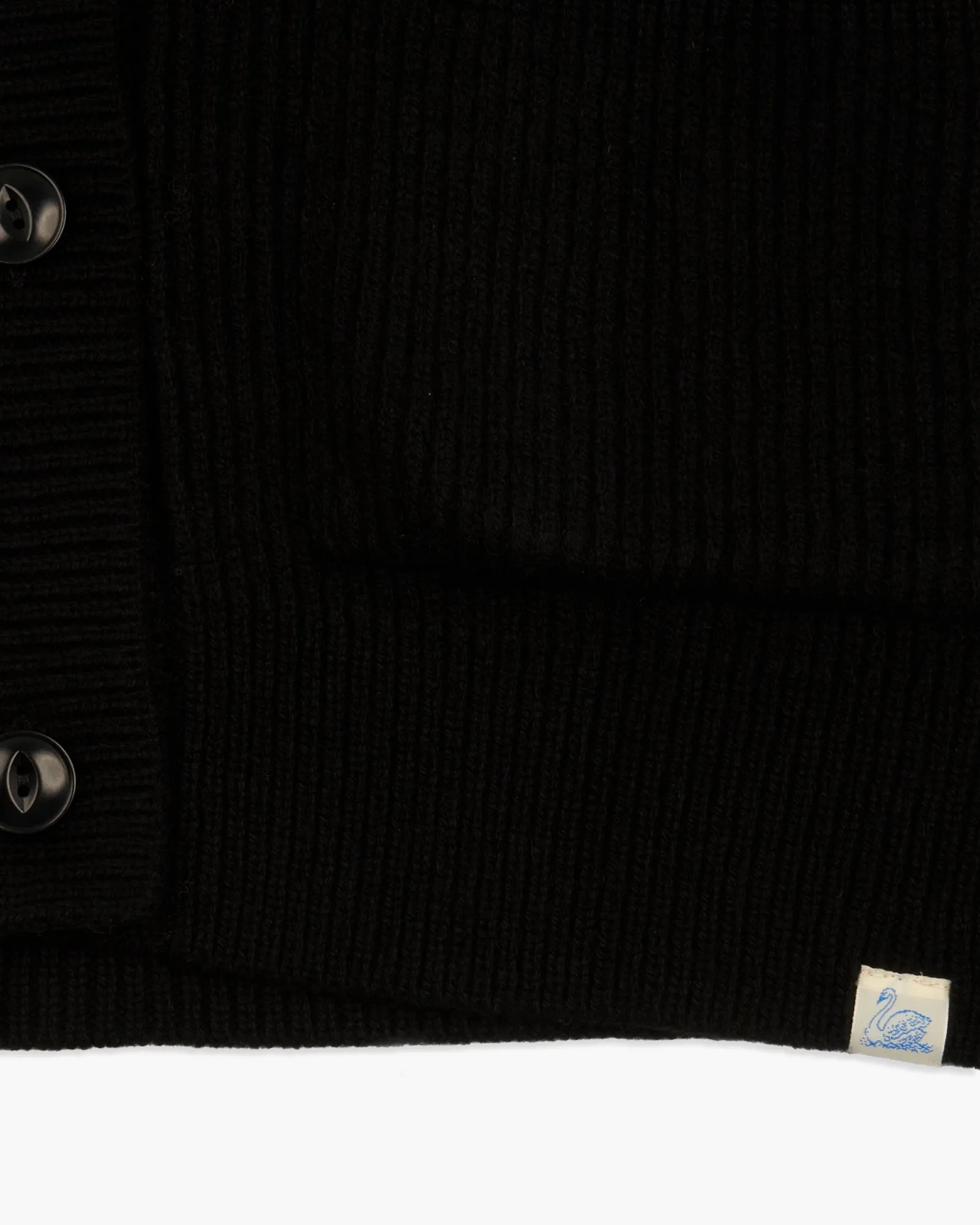 Merz B Schwanen Good Basics LOCG01 Merino Wool & Cashmere Oversized Cardigan - Deep Black