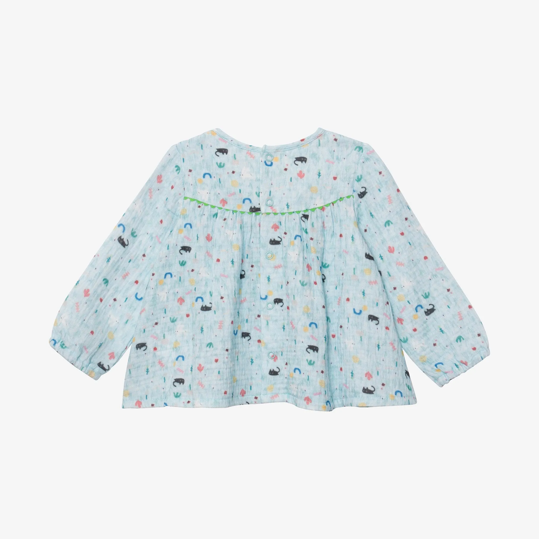 Newborn girl pastel blue blouse