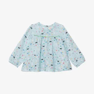 Newborn girl pastel blue blouse