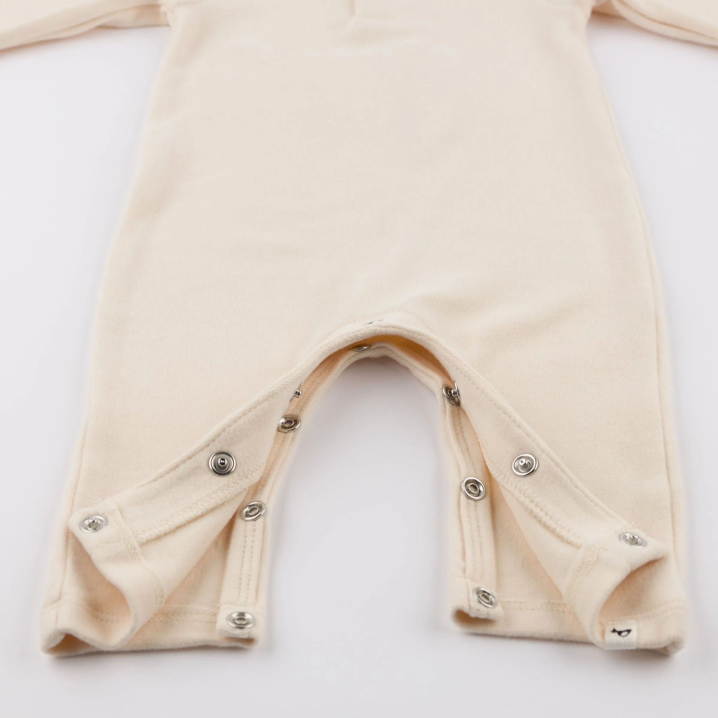 oh baby! Mini Stripe One Button Long Romper - Vanilla
