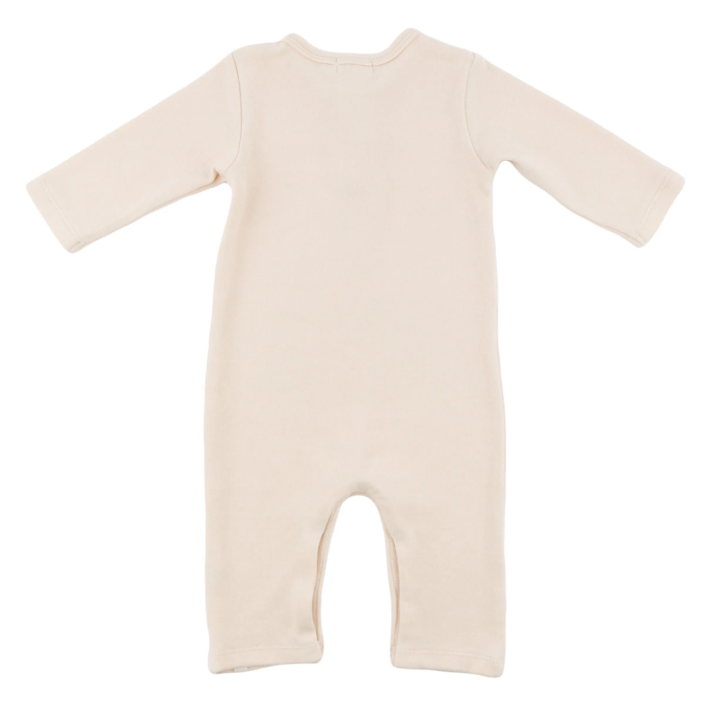 oh baby! Mini Stripe One Button Long Romper - Vanilla