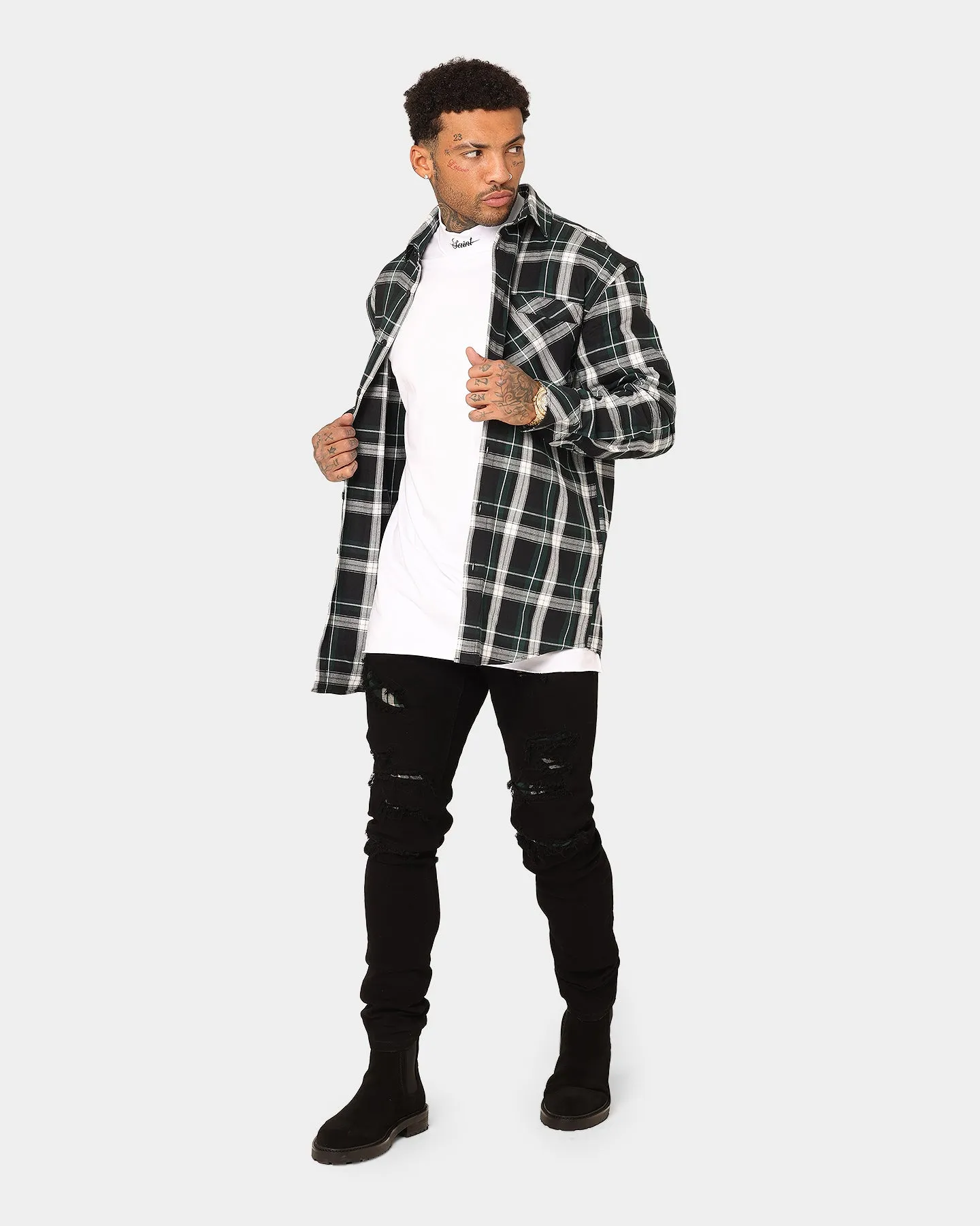 Saint Morta Prima Long Sleeve Flannel Shirt Stadium Green
