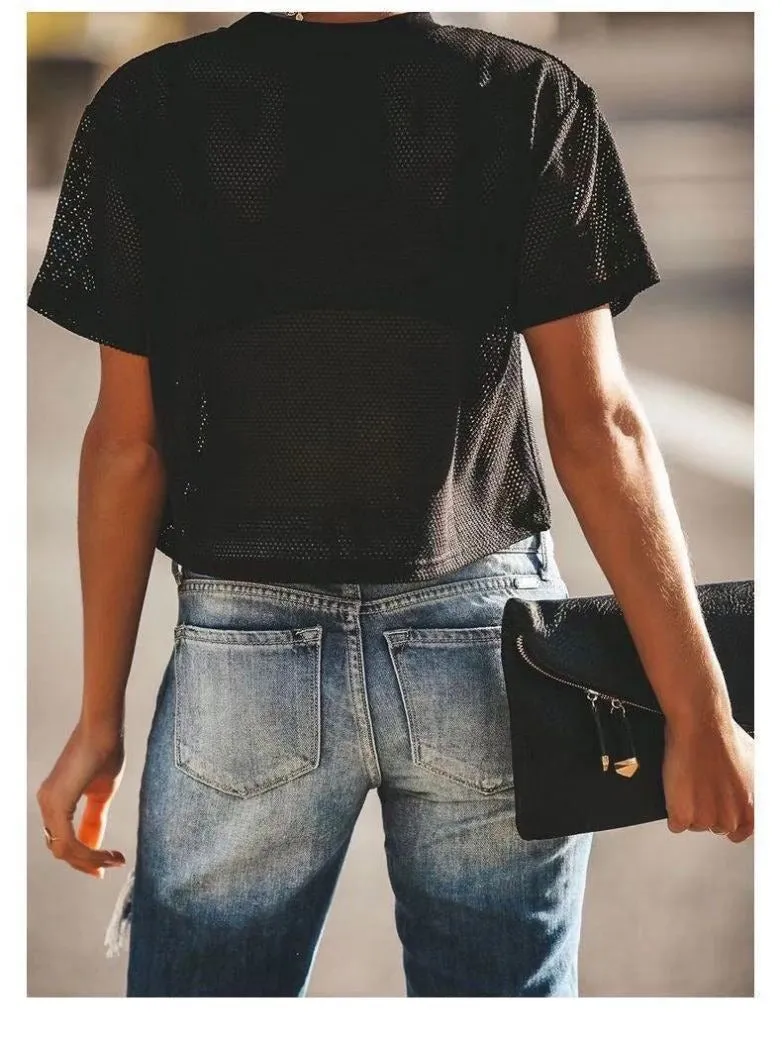 SHINA: Sportlich-Elegante Ripped Jeans, mid waist