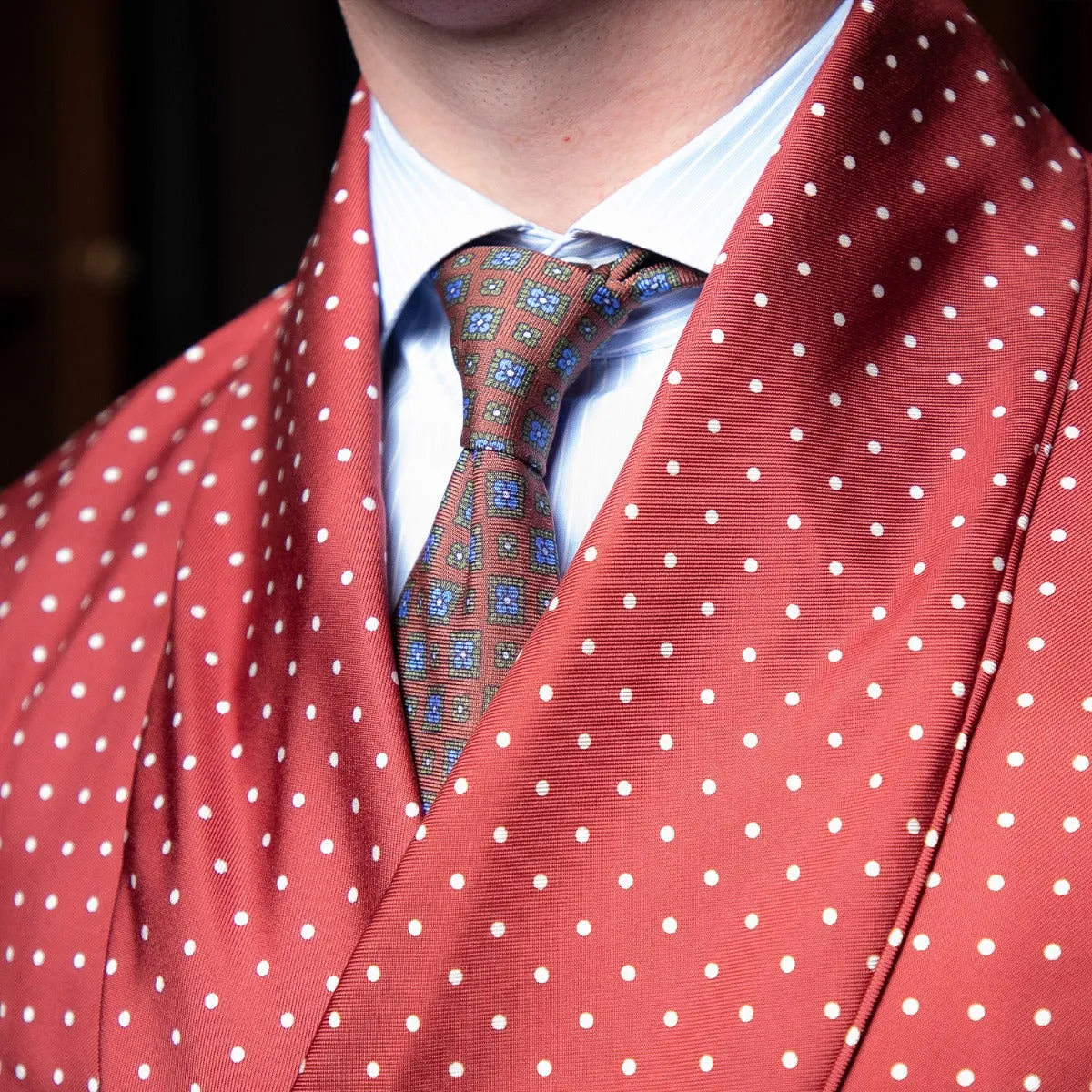 Sovereign Grade Burgundy London Dot Dressing Gown