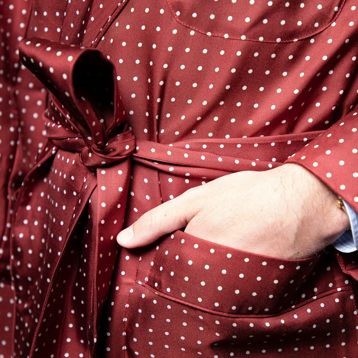 Sovereign Grade Burgundy London Dot Dressing Gown