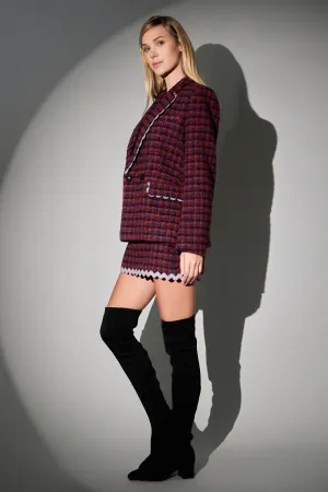 Tweed Mini Skirt with Trim