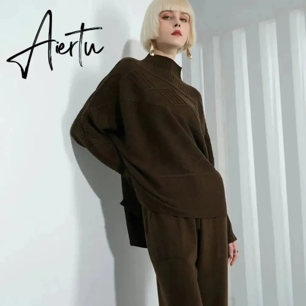 Women Knitted Cashmere Pullover Sweater, Female Oversized Fall Winter Top.