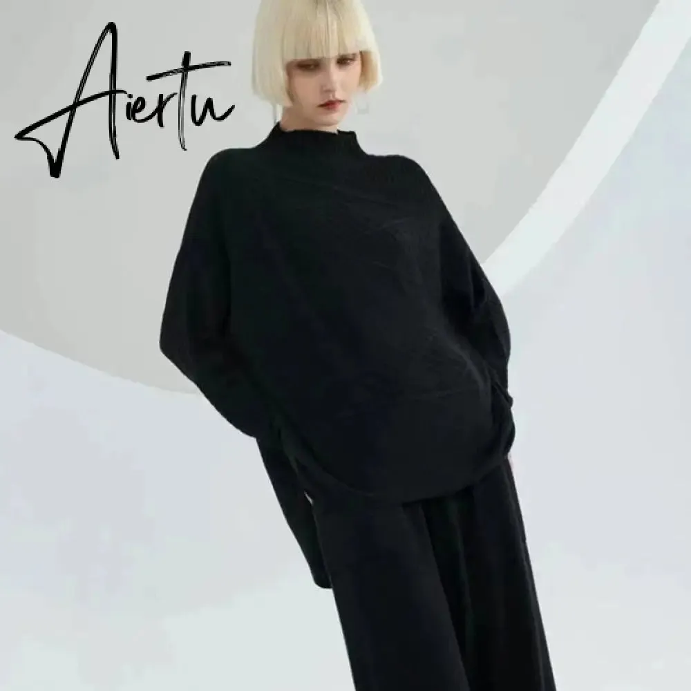 Women Knitted Cashmere Pullover Sweater, Female Oversized Fall Winter Top.