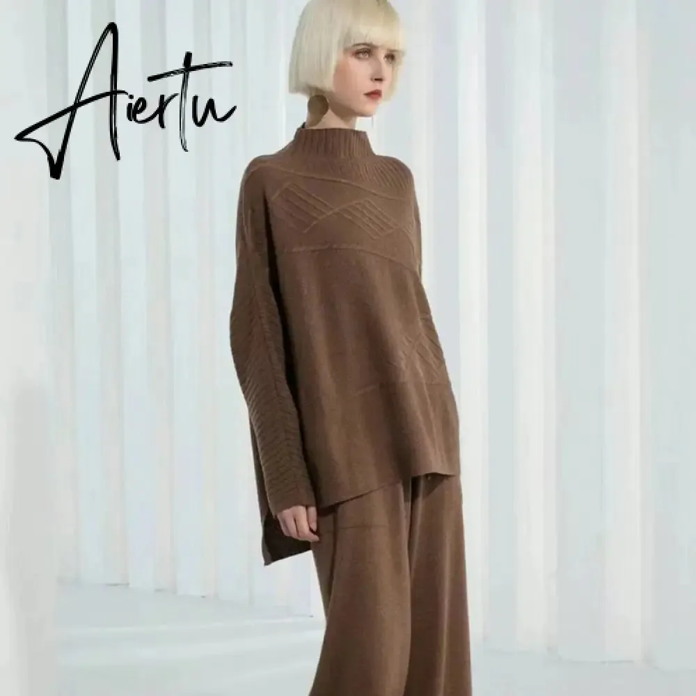 Women Knitted Cashmere Pullover Sweater, Female Oversized Fall Winter Top.