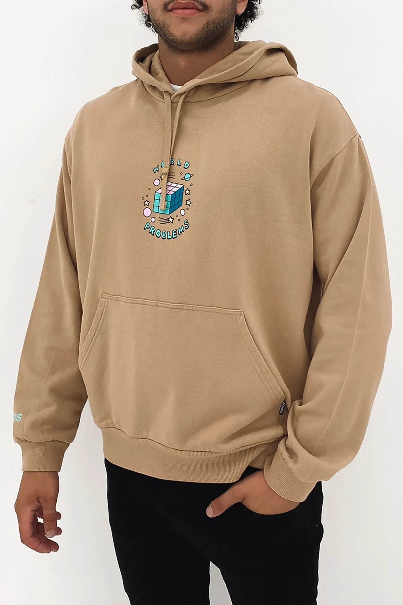 World Problems Recycled Pull On Hood Tan
